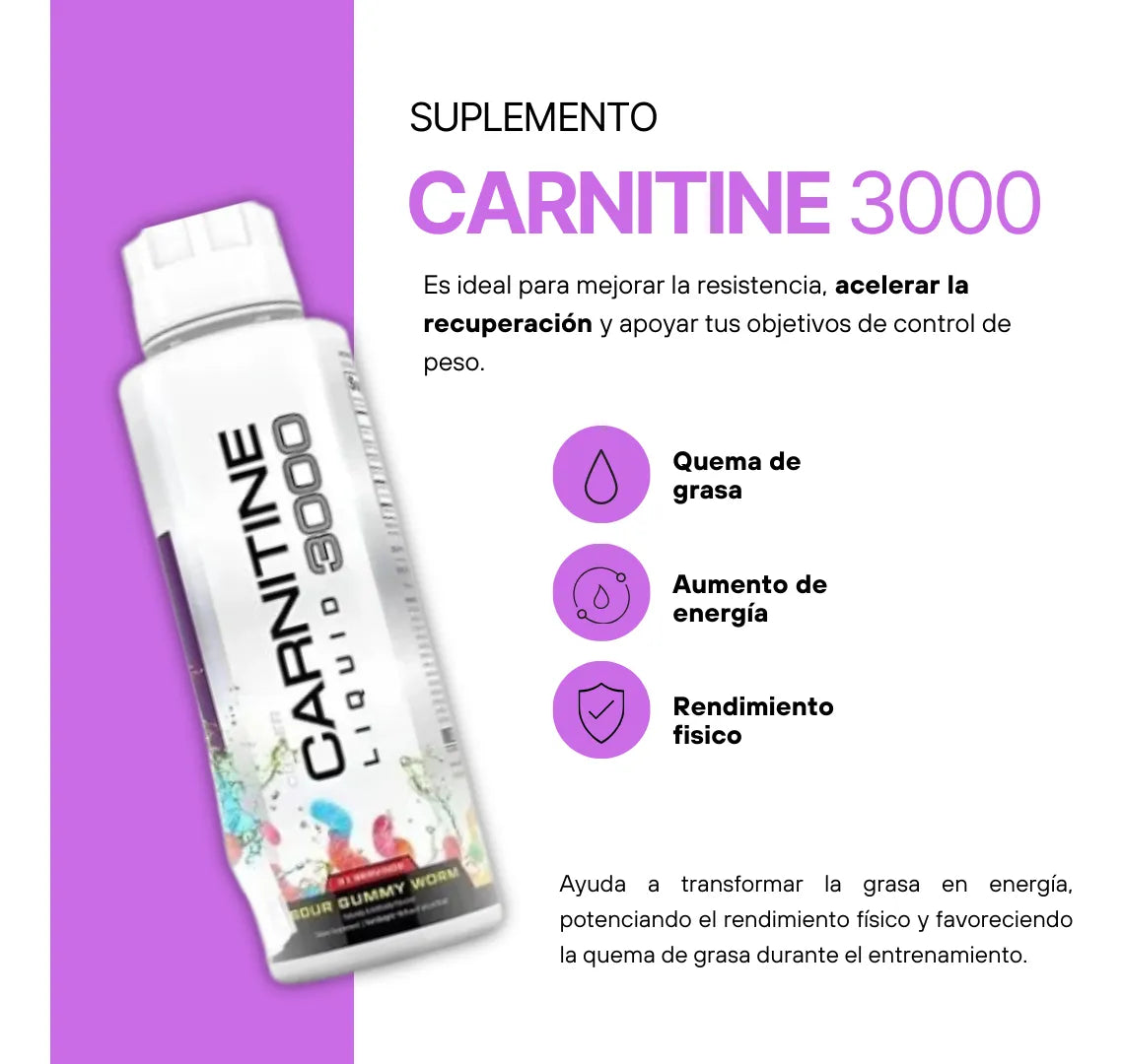 L-Carnitine 3000 – Suplemento líquido para energía y quemar grasa